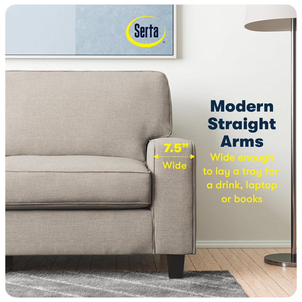 Light Gray Polyester Sofa W781536