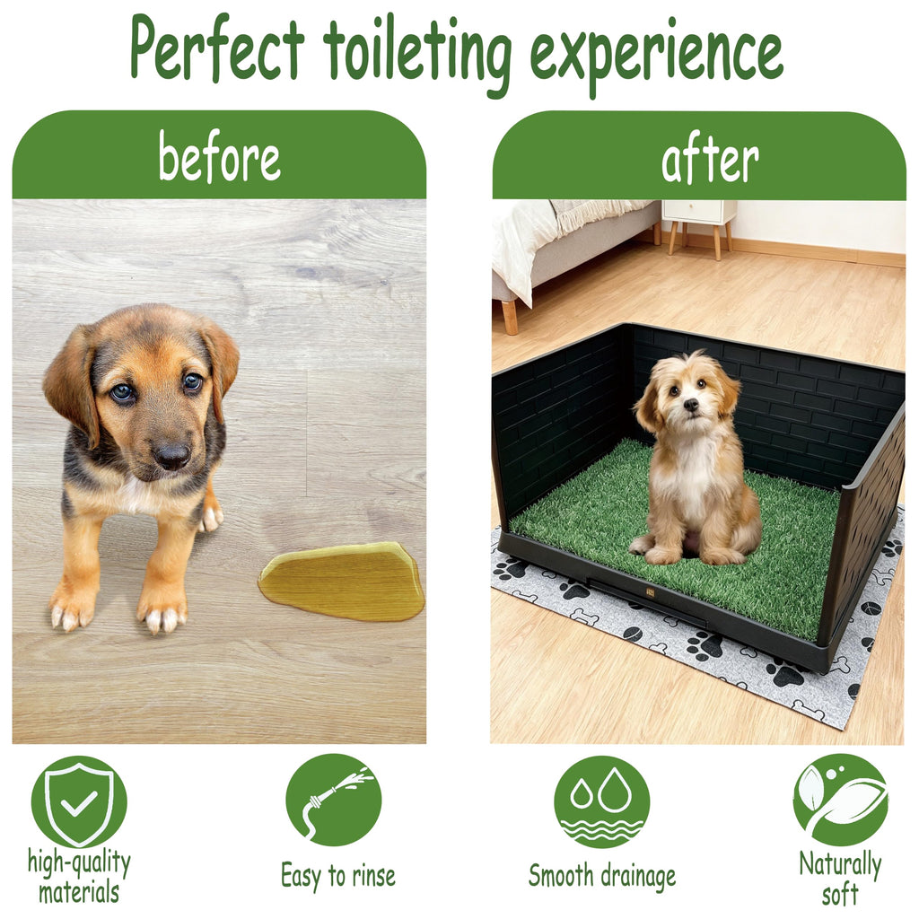 Dog Grass Pad with Tray, 30" X 20", with 2 Reusable Grass Pads P828